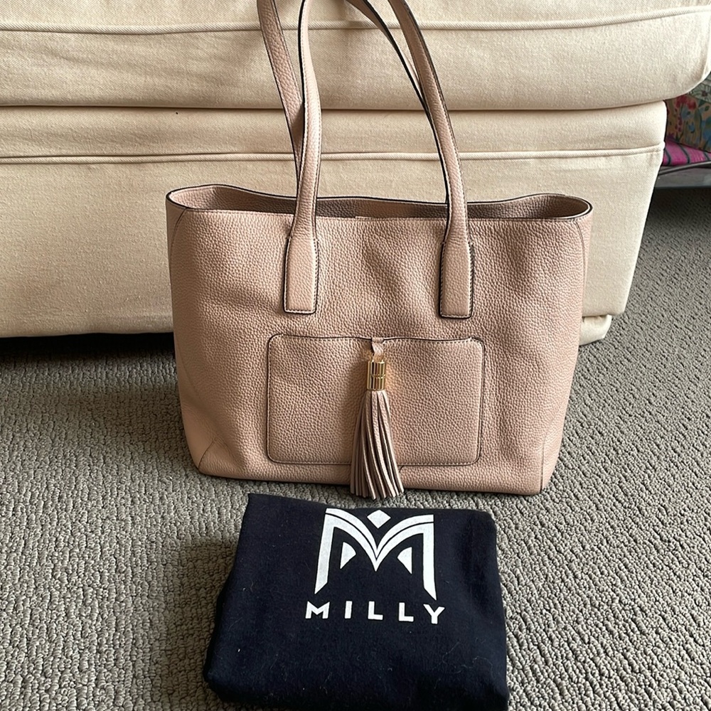 Milly Astor Blush leather tote